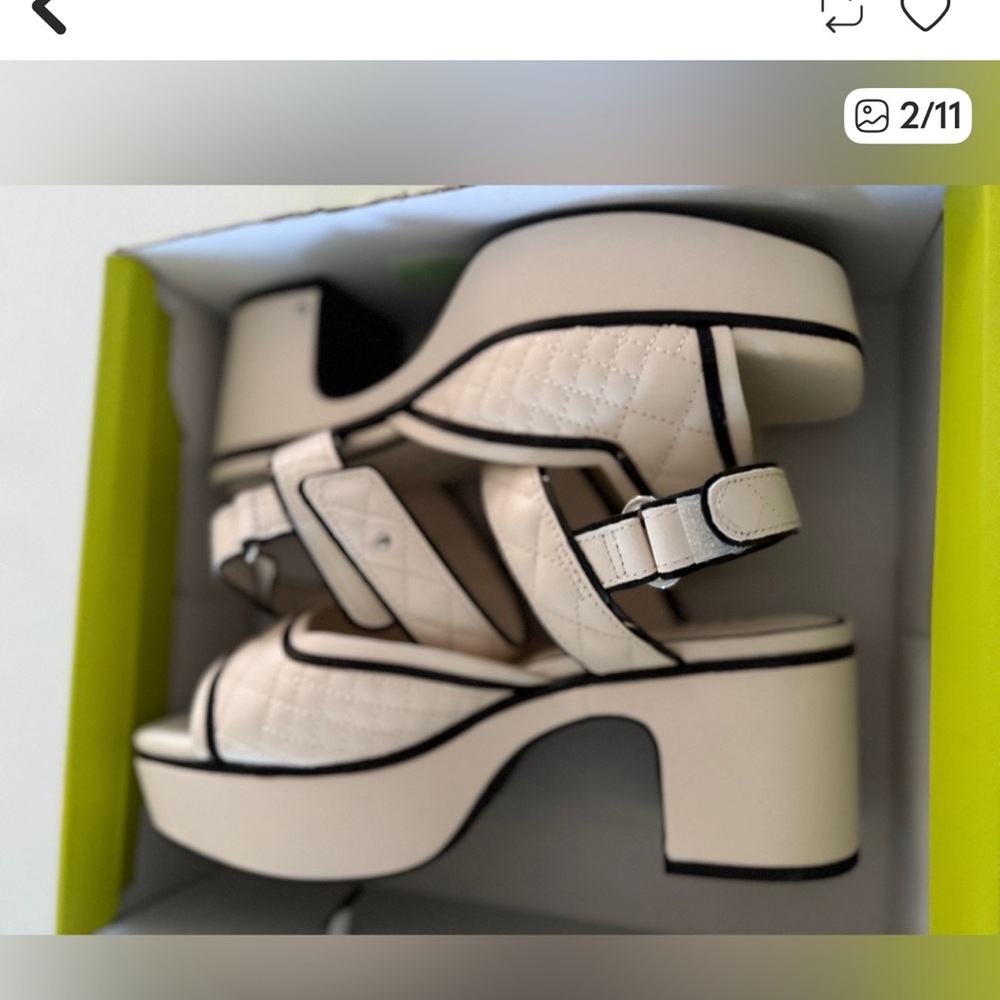 Gianni Bini Black and White Quilted Sandals - Picture 2 of 3